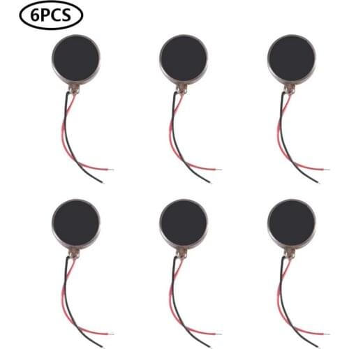 6Pcs 10x2.7mm Mini Motor DC 3V 85mA 12000rpm Flat Coin Button-Type Micro DC Vibrating Motor for DIY Electronic Toy