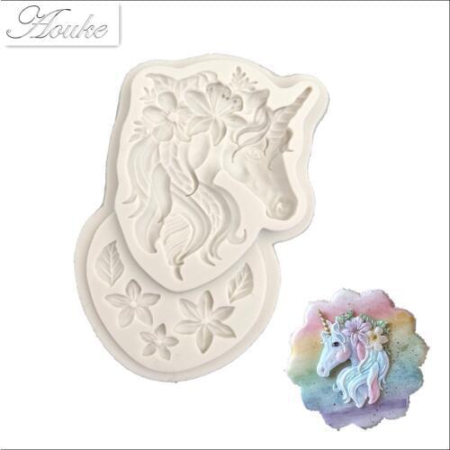 Aouke God beast Head Flower Baking Silicone Mold Cake Decoration DIY Fondant 3D Silicone Mold Chocolate Mold B154