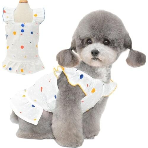 White Summer Pet Skirt Dog Clothes Weeding Dog Dress For Dog Skirt Small Medium Dogs Clothing Chihuahua Pug Pet Outfit Cat Dress