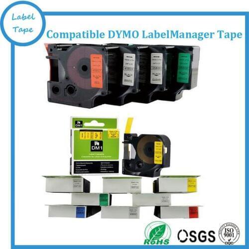 Free shipping 5 mix colors Compatible Dymo D1 Cartridge Tape 40910, 40913,40916,40918,40923 9mm*7m