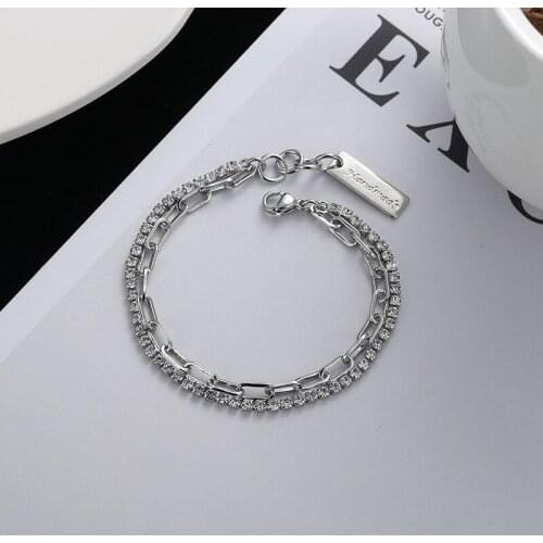 Round Piece Double-layer Bracelet Chain Charm For Women Adjustable Simple Punk Fashion New Trendy Jewelry Accessories BOYULIGE