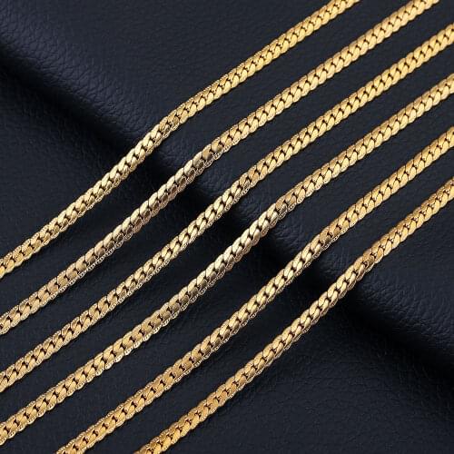 1 Meter Stainless Steel Snake Curb Chains Embossing 4mm Gold Flat Link Chain for DIY Jewelry Making Supplies Items Wholesale