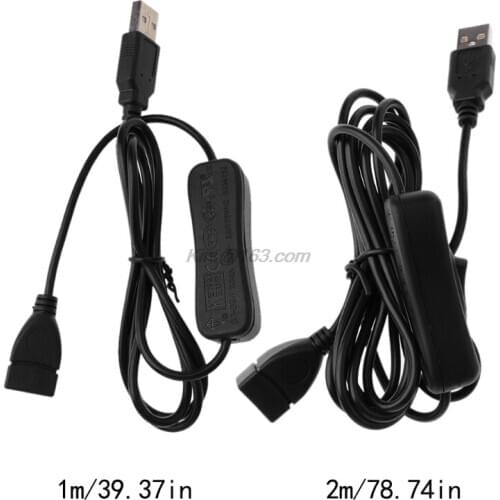 Data Sync USB 2.0 Extender Cord USB Extension Cable With ON OFF Switch for PC USB Fan LED Lamp USB Charger Raspberry Pi