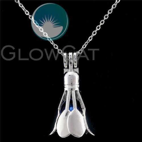 K880 Badminton Sports Beads Cage Perfume Essential Oil Diffuser Stone Pearl Cage Locket Necklace Pendants for Oyster
