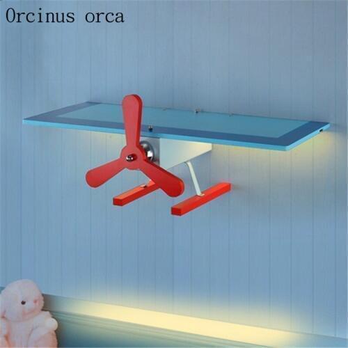 Creative cartoon aircraft wall lamp boy girl bedroom childrens room decorative wall lamp eye protection LED lamp free shipping
