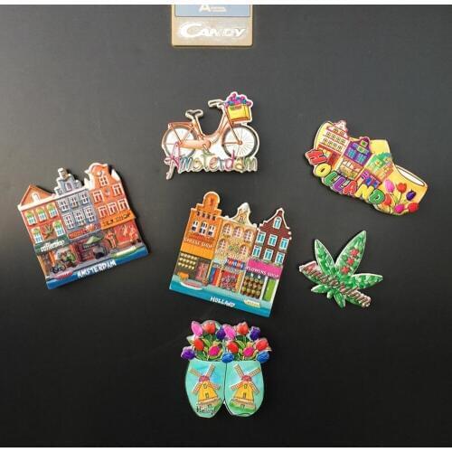 BABELEMI Amsterdam Fridge Magnets Resin Refrigerator Sticker Holland Travel Souvenir Magnets for Fridges Tourist Souvenirs