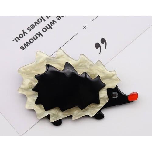 Cute Hedgehog Brooch Fashion Handmade Acrylic Brooches For Women Animal Safety Pins Jewelry Funny Winter Design High Quality