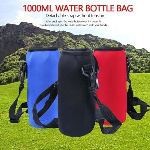 Outdoor 1000ml Sports Kettle Cup Set Portable Back-Mounted Set Neoprene Set Cup Kettle Cup Bag V6E8