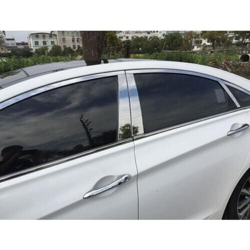 Stainless steel car window trims for hyundai sonata 2010 2011 2012 2013 2014 hyundai i45