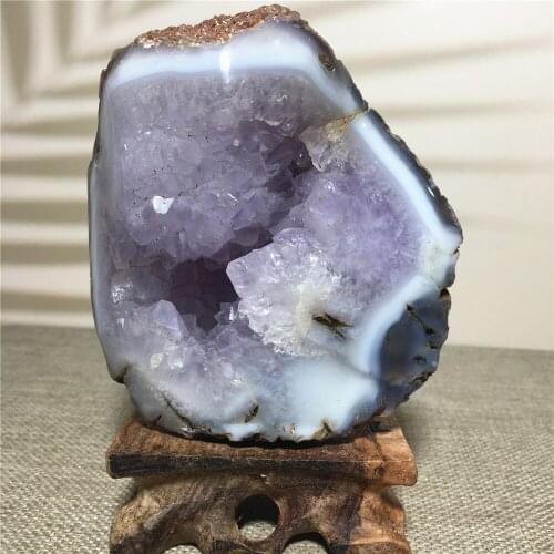Natural Agate geode quartz crystal specimen Home furnishing decoration stone and crystal Reiki healing amethyst