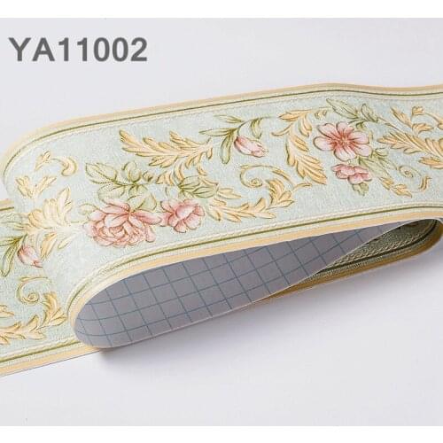 PVC 3D Self Adhesive Wallpaper Classic European Waterproof Kitchen Bathroom Toilets Tile Waistline Wall Sticker Border Decor