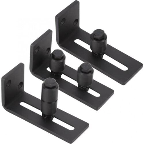 Adjustable Sliding Floor Guide for Barn Door Hardware Accessory Carbon Steel Black