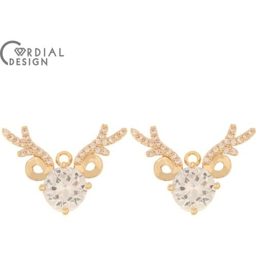 Cordial Design 30Pcs 17*23MM Jewelry Accessories/Hand Made/DIY Earring Making/Pendant/Jewelry Findings & Components/CZ Charms