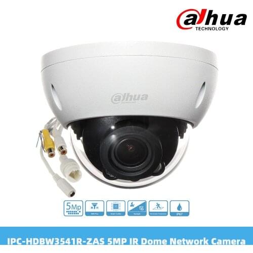 Dahua IPC-HDBW3541R-ZAS 5MP IR Vari-Focal Dome WizSense Network Camera POE Power Support Built-in IR LED 2.7mm–13.5mm Lens