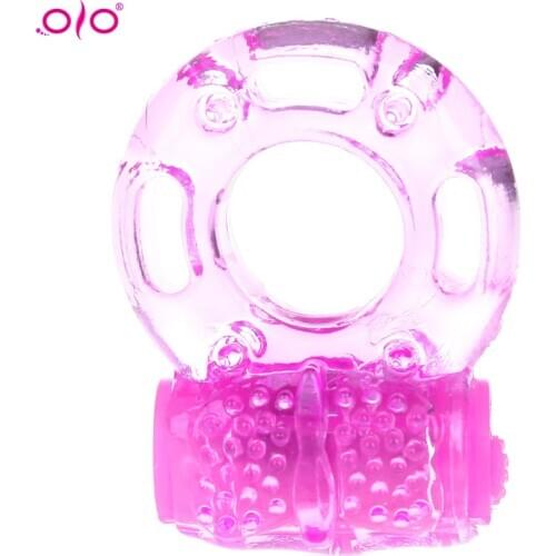 OLO sex toys Silicon Vibrating Penis Rings Male Time Delay Ejaculation Adult Sex Toys for Men Erotic Products Built-in Batterys