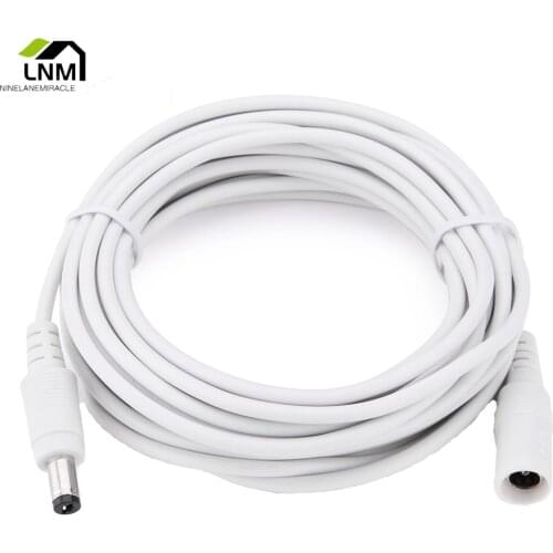 12V White DC Extension Cable 5.5mm x2.1mm Plug 2M 3M 5M 10M 15M 20M For CCTV Camera DVR Security Extension Surveillance Cables