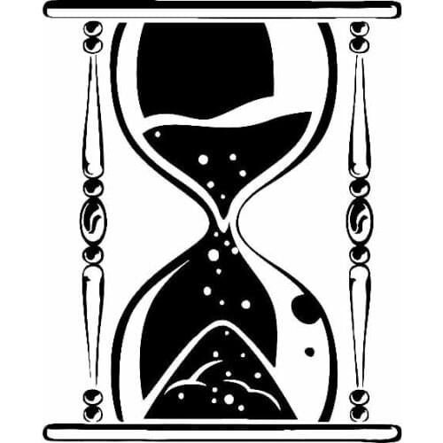 Fun Hourglass Clock Time Sticker High Quality Car Decoration Personality Pvc Waterproof Decal Black/white, 15cm*18cm