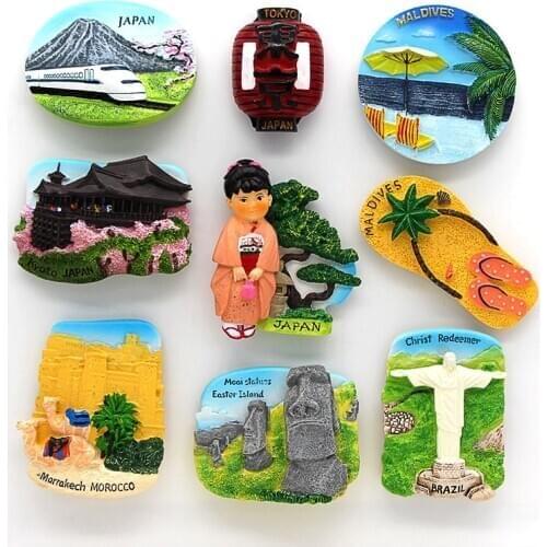 Japan Tourism refrigerator fridge magnets paste souvenirs Tokyo Shinkansen Chile Brazil Morocco souvenirs room decoration Gifts