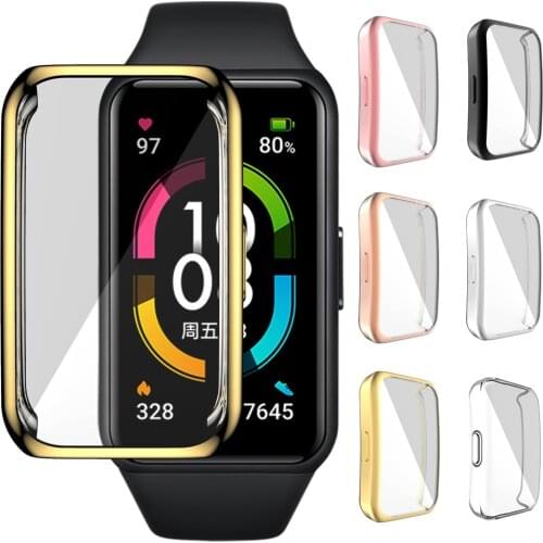 For Honor Band 6 Protective Case TPU Soft Case for Huawei Honor Band 6 Full Screen Protective Shell Frame Bumper Fashion Shell