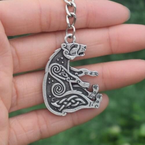 Nordic Viking Bear Keychain Slavic God Symbol Amulet Jewelry Car Gift Souvenirs