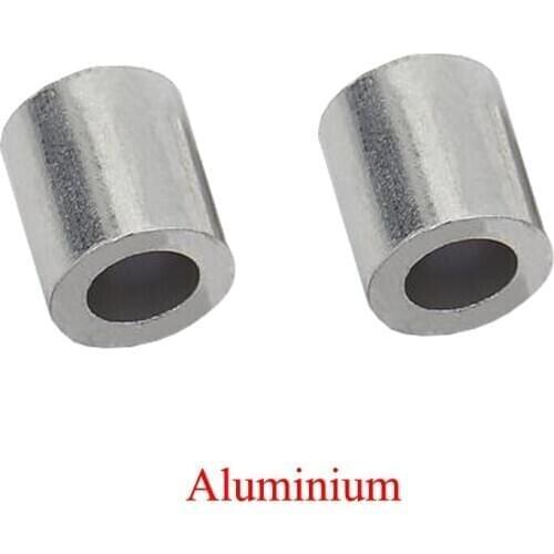 0.5mm 1mm 1.2mm 1.5mm 2mm 2.5mm Columnar Cylinder One Hole Steel Wire Rope Clip Crimping Clamps AL Aluminium Sleeve Ferrule