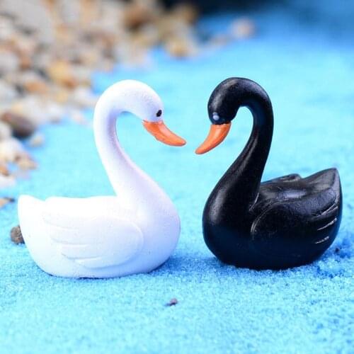 1PCS / 2PCS Miniature Figurine Mini Goose Swan Model Terrariums / Aquariums Ornaments Micro Fairy Garden Decoration