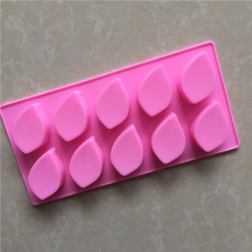 10 with Leaf Silica Gel Chocolate Mold Handmade Soap Mold XG745