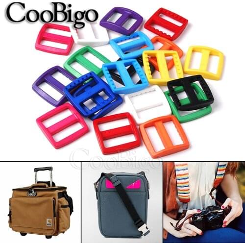 10Pcs Tri-Glides Slider Buckle Adjust Plastic Colorful 25mm For Backpacks Webbing Camera Straps Pets Collar DIY Accessory