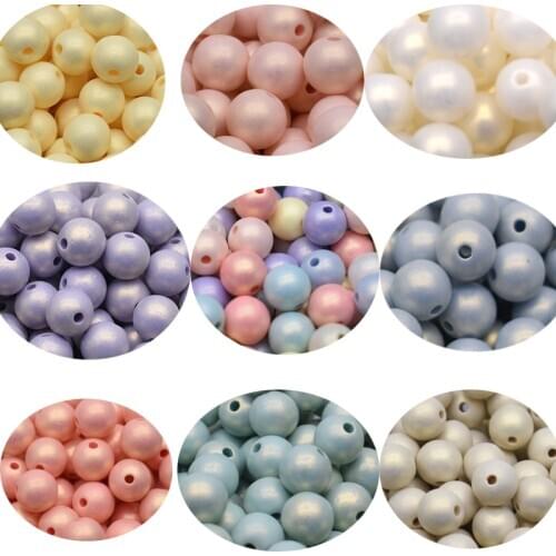 100pcs/bag matter color Acrylic Beads Candy Color Round shape Acrylic Spacer Beads For Jewelry Making Findings DIY Handmade