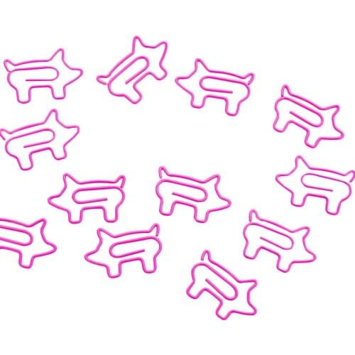 20Pcs Kawaii Pink Purple Pig Bookmark Memo Paper Clip School Office Supply Escolar Papelaria Gift Stationery book