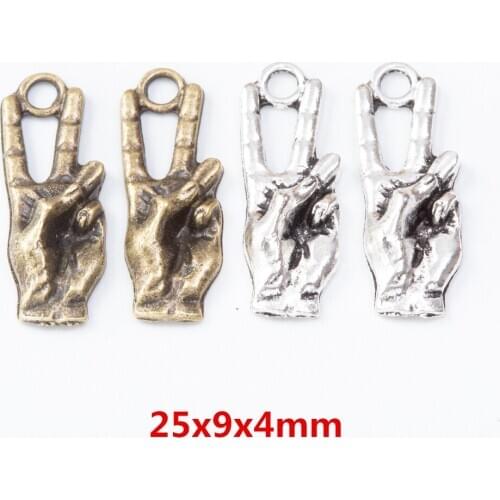 35 pieces of retro metal zinc alloy hand pendant for DIY handmade jewelry necklace making 7545