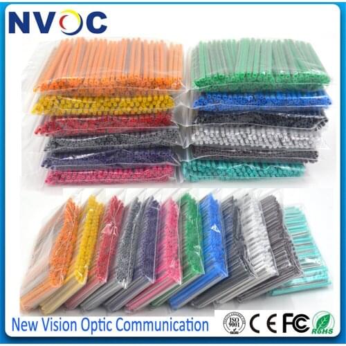 3600pcs/Lot,OD2.5*1.2*60mm 12color Fiber Optic Fusion Splice Protection Sleeves,12 colorful Heat Shrink Fiber Protective Sleeve