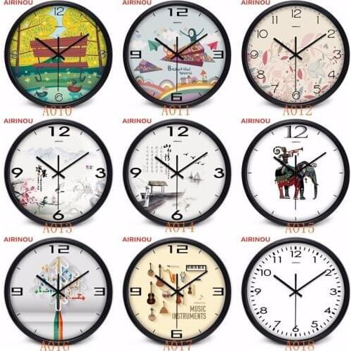 Airinou 10 Inches Not Plastic Metal Wall Clock Modern Silent Home Decoration Clocks