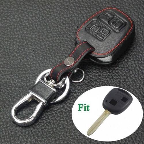 Bilchave 10pcs 2 Buttons Hand-stitched leather Remote Car Case Cover For Toyota Tarago RAV4 Corolla Camry Celica Avalon 4 Runner