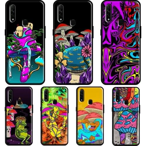 Mushroom Psychedelic Trippy Frog For OPPO A15 A1K A3S A5S A52 A72 A91 A83 A93 Find X3 Pro Reno 2 Z A5 A9 A31 A53 2020 Case