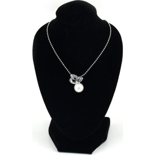 Black Velvet Mannequin Necklace Jewelry Pendant Display Stand Holder Show Decorate Tool for Shopping Mall Store