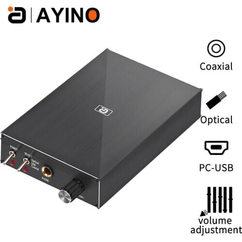 Digital Audio Decoder USB DAC Headphone Stereo Amplifier Mini HiFi Input PC USB/Coaxial/Optical Output RCA 6.5mm DA580