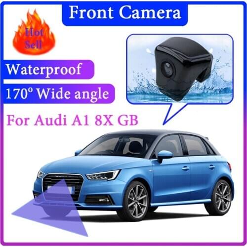 For Audi A1 8X GB 2010~2020 Car LOGO Front View Camera Night Vision HD Waterproof Wide Angle Degree Embedded Blind Spot Area CAM