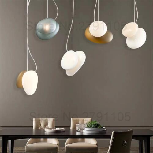 4 Colors Style Combination Pendant Light Special Shaped Cobblestone Led Pendant Lamp,Bedroom Livingroom Decorative Hanging Light