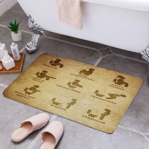 Toilet 3D Print Doormats Rectangle Non-Slip DoorMat Bedroom Kitchen Entrance Print Door rugs Dropshipping