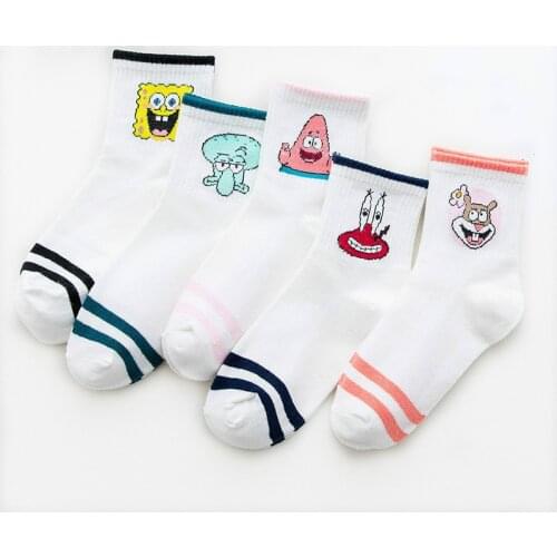 Fashion Cartoon Character Cute Short Socks Women Harajuku Cute Patterend Ankle Socks Hipster Skatebord Ankle Funny Socks Female