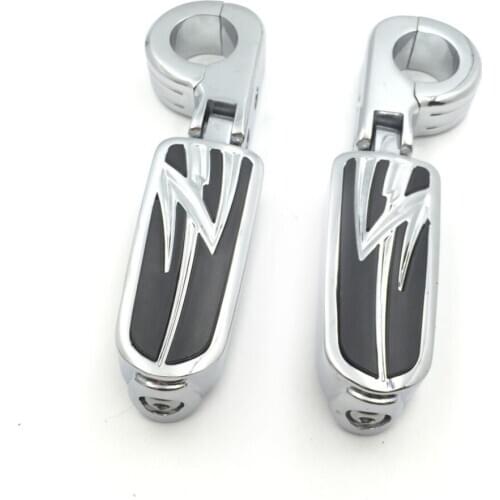 Aftermarket motorcycle parts Front Offset mount 1 1/4" Highway Flame Foot Pegs Clamps For SUZUKI INTRUDER Honda GoldWing CHROMED