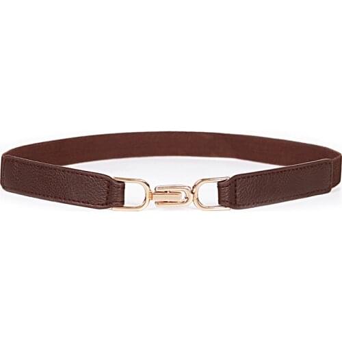 New Design Black Thin Belts Elastic Cummerbunds Long Gold Buckle Waistbands For Dress Women White Fashion Waist Seal Lady Gifts