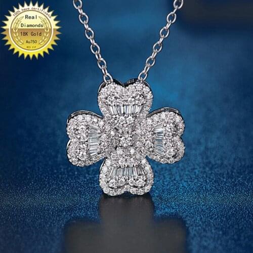 100% 18K white gold natural diamond necklace all use 0.5ct diamond and have certificate