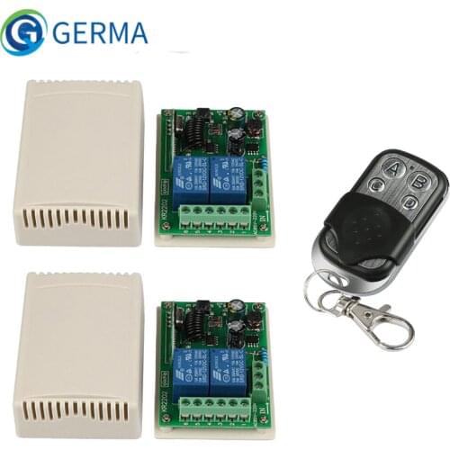 GERMA 433Mhz Universal Wireless AC 250V 110V 220V 2CH Relay Receiver Module + 4chanel RF 433 Mhz Remote Control Transmitters