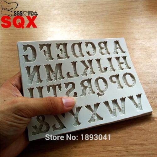 New Arrivals 26 Capital Letters Silicone Bakeware Fondant Cake Decorating Chocolate Mold Pastry Cooking Tools SQ16293