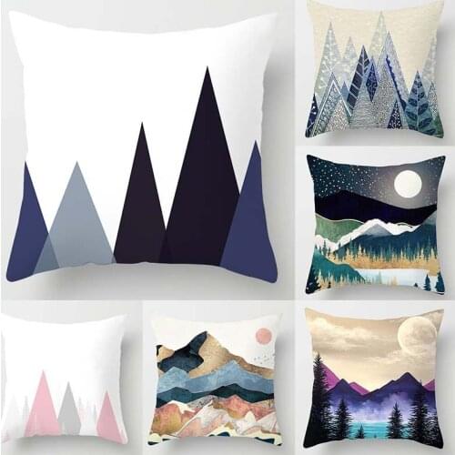 Scandinavian style, simple design, landscape view, cushion cover, sofa, car home decoration, customizable