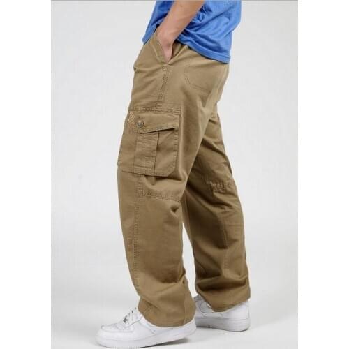 Spring Summer Fat CASUAL PANTS Cotton Man Long pants Big Size Loose Fertilizer increased overalls Bib Overall Men Trousers 2221