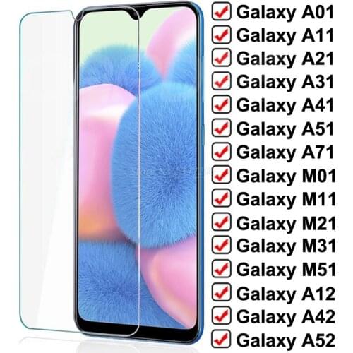 Glass For Samsung Galaxy A52 A72 A01 A02 A11 A12 A21 A31 A32 A41 A51 A71 Screen Protector M11 M21 M31 M51 A42 A52 A72 F41 Vedrio