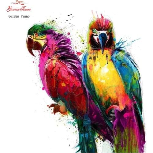GOLDEN PANNO Diamond Painting Full Square 5D Diy Daimond Embroidery Diamant Mosaic Sale Displasy Broderie Diamant Animals Parrot